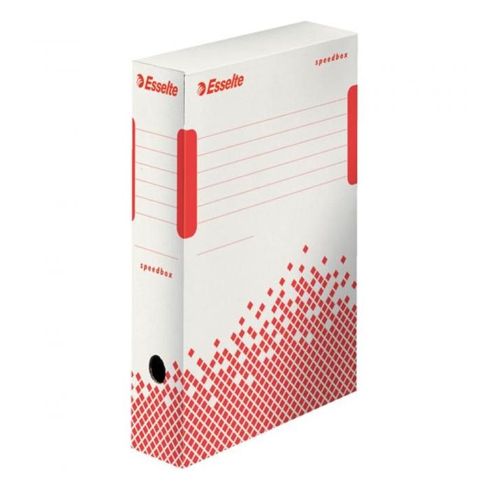 Archívny box Esselte Speedbox 80mm biely/červený 