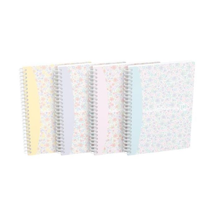 Blok Oxford Floral, A5, 60 listov, linajkový, mix farieb 