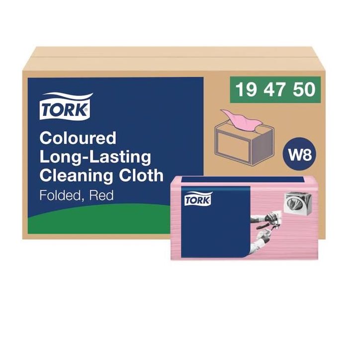 Čistiaca utierka 1-vrstv. TORK Long-Lasting červené W8, 40 ks 