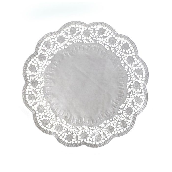 Dekoračná krajka okrúhla biela Ø30cm
