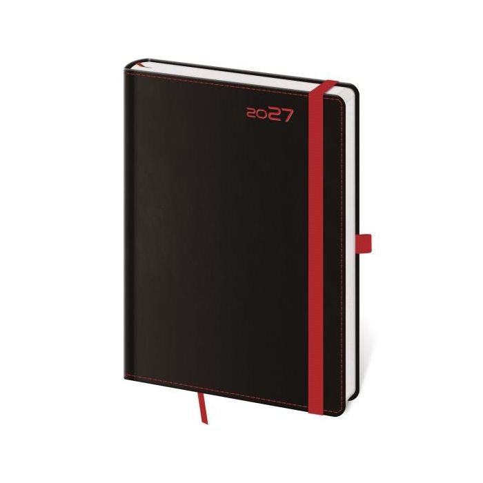 Diár BLACK RED týždenný A5 14,3x20,5cm 2027 