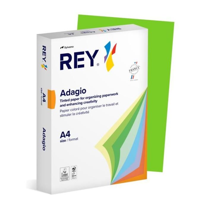 Farebný papier REY ADAGIO 52 intenzívny zelený 80g 