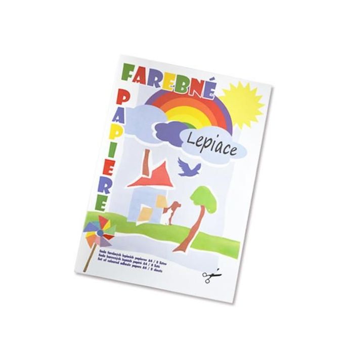 Farebný papier samolepiaci A4 8-hárkový 