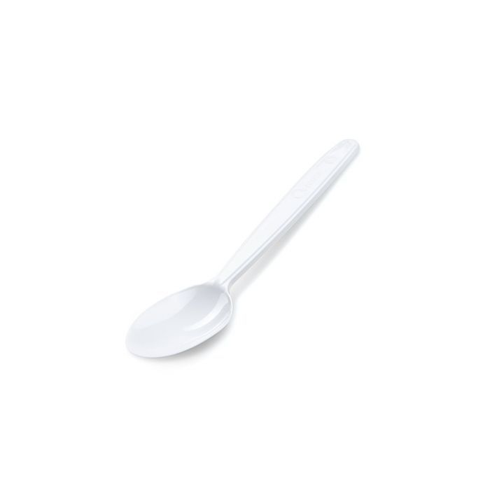 Kávová lyžička opakovane použiteľná biela 13cm