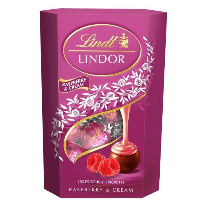 Lindt pralinky Lindor malina a smotana 200g 