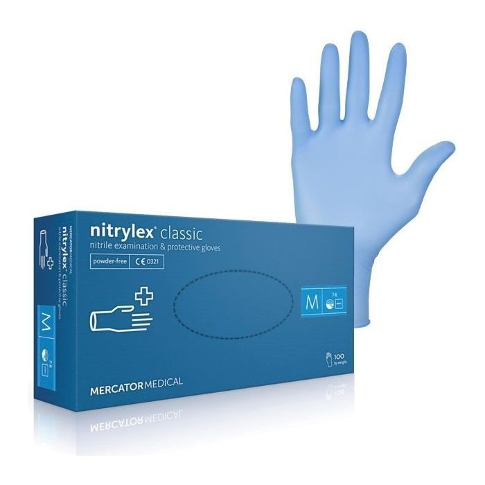 Nitrylex (Nitril)profesionálne modré jednorazové rukavice - XL 