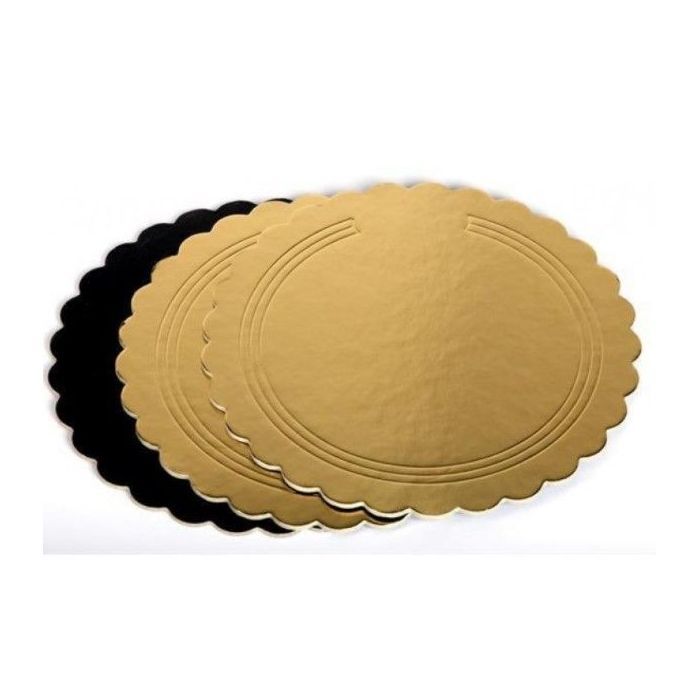 Podnos tortový okrúhly Ø30cm, obojstranný, zlato-čierny