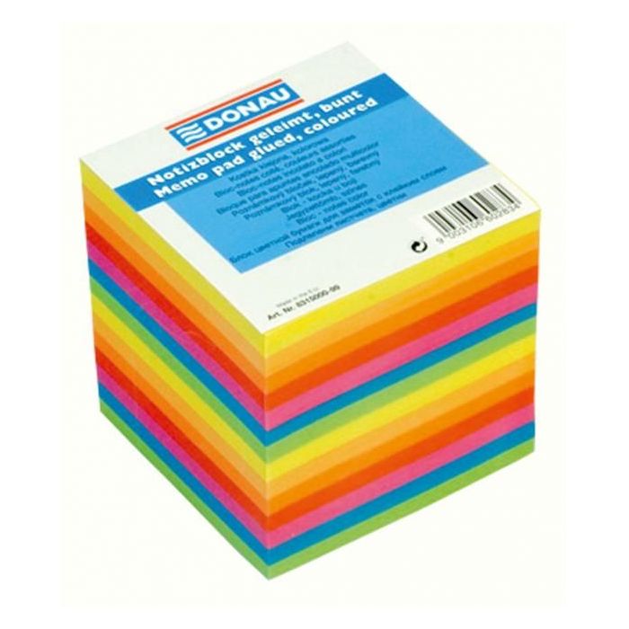 Poznámkový bloček kocka lepená, 90x90x85 mm, farebná 