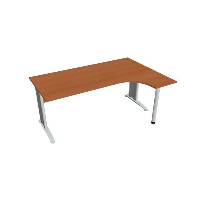 Pracovný stôl Cross, ergo, ľavý, 180x75,5x120 cm, čerešňa/kov 