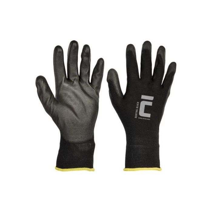 Rukavice nylónové BUNTING BLACK, veľ. 10/XL 