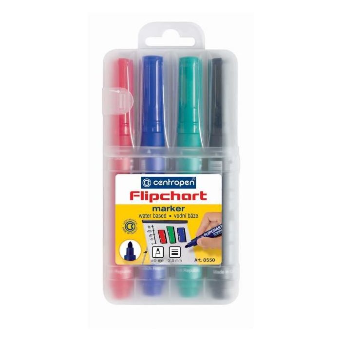 Sada popisovačov na flipchartové bloky Centropen 8550/4S 