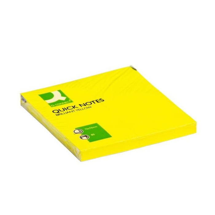 Samolepiaci bloček Q-CONNECT neónové 76x76mm žlté 