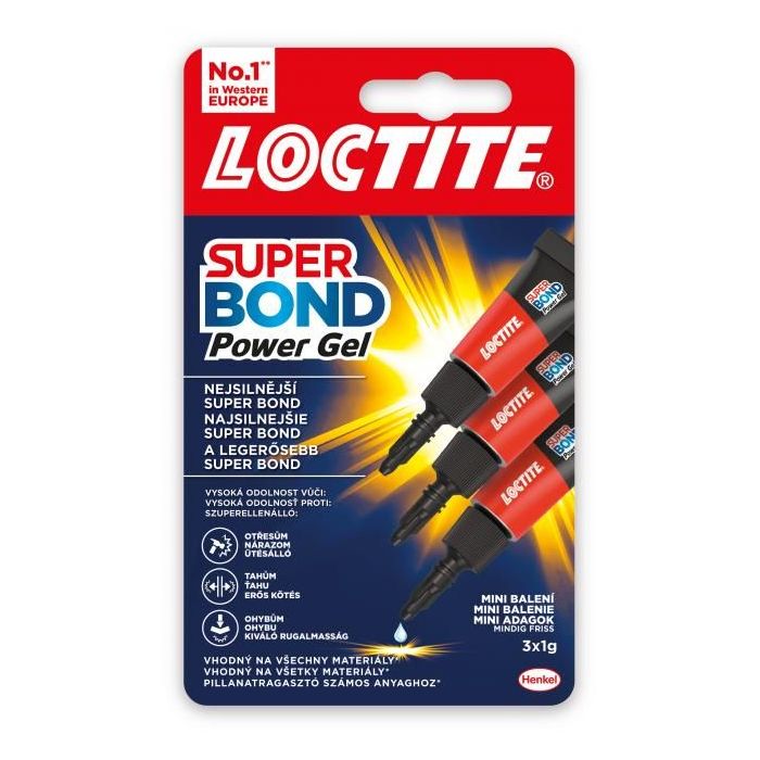 Sekundové lepidlo LOCTITE Super Bond Power Gel Mini Trio 3x1g 