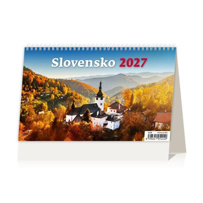 Stolový kalendár riadkový 22,6x13,9 cm - Slovensko 2027 