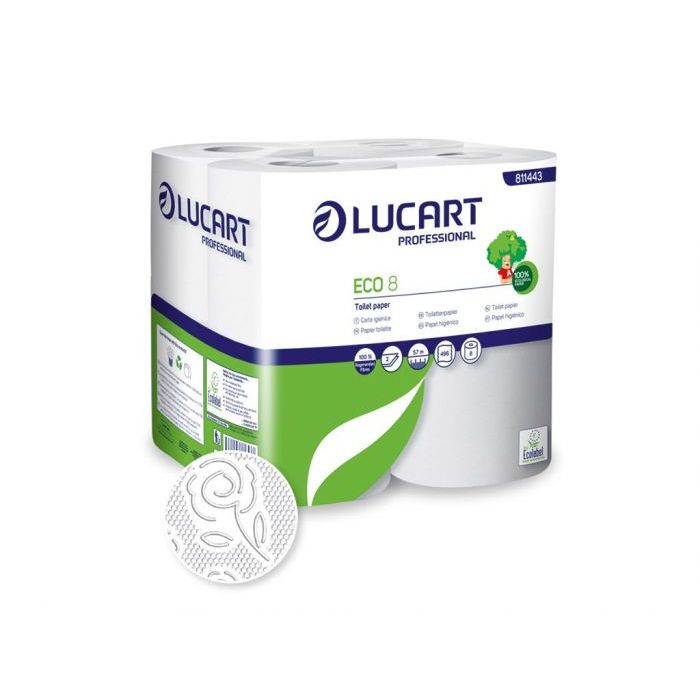 Toaletný papier Lucart ECO biely, 2vrstvý, extra dlhý