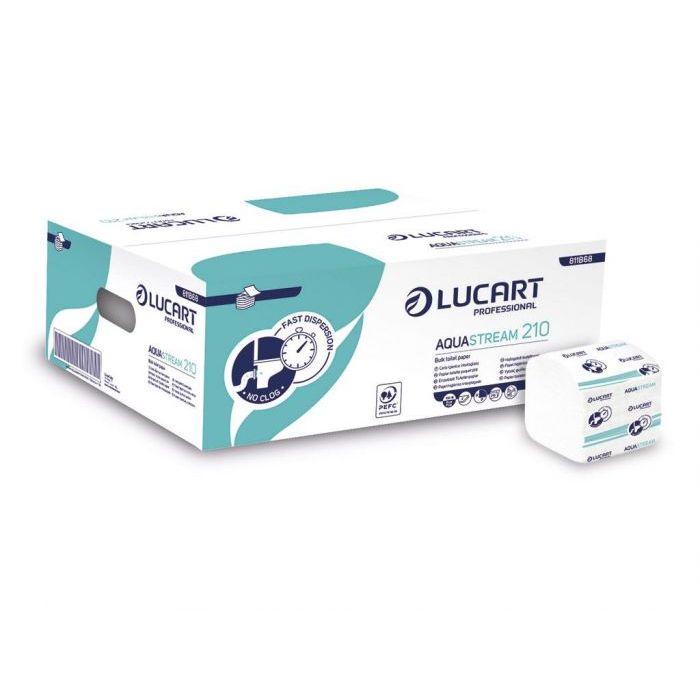 Toaletný papier skladaný Lucart Aquastream 10 - rýchlo rozpustný