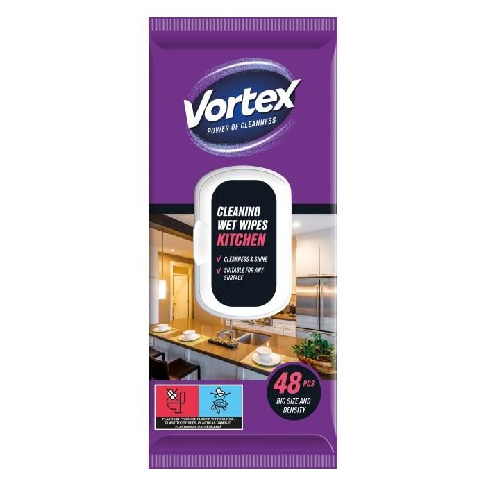 Vlhčené utierky VORTEX do kuchyne, 48 ks 
