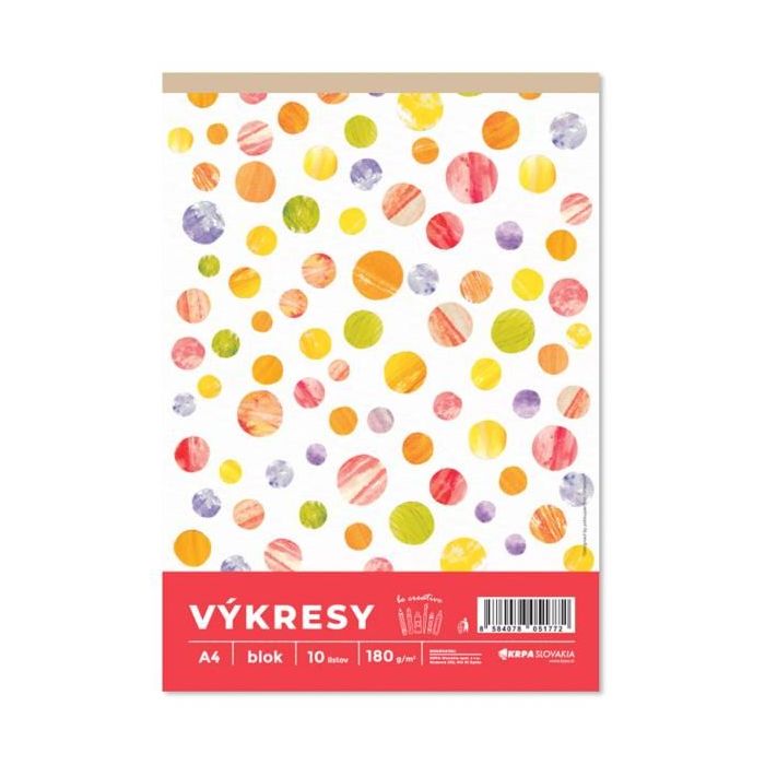 Výkresy 180 g, A4, 10 ks v bloku, farba biela 