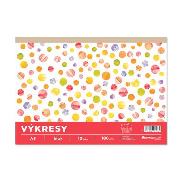 Výkresy 180g, A3, 10 ks v bloku, farba biela 