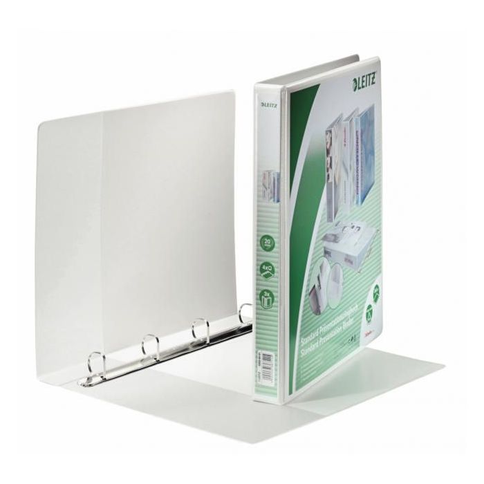 Zakladač prezentačný Leitz 3,8cm 4D-krúžkový A4 MAXI biely 